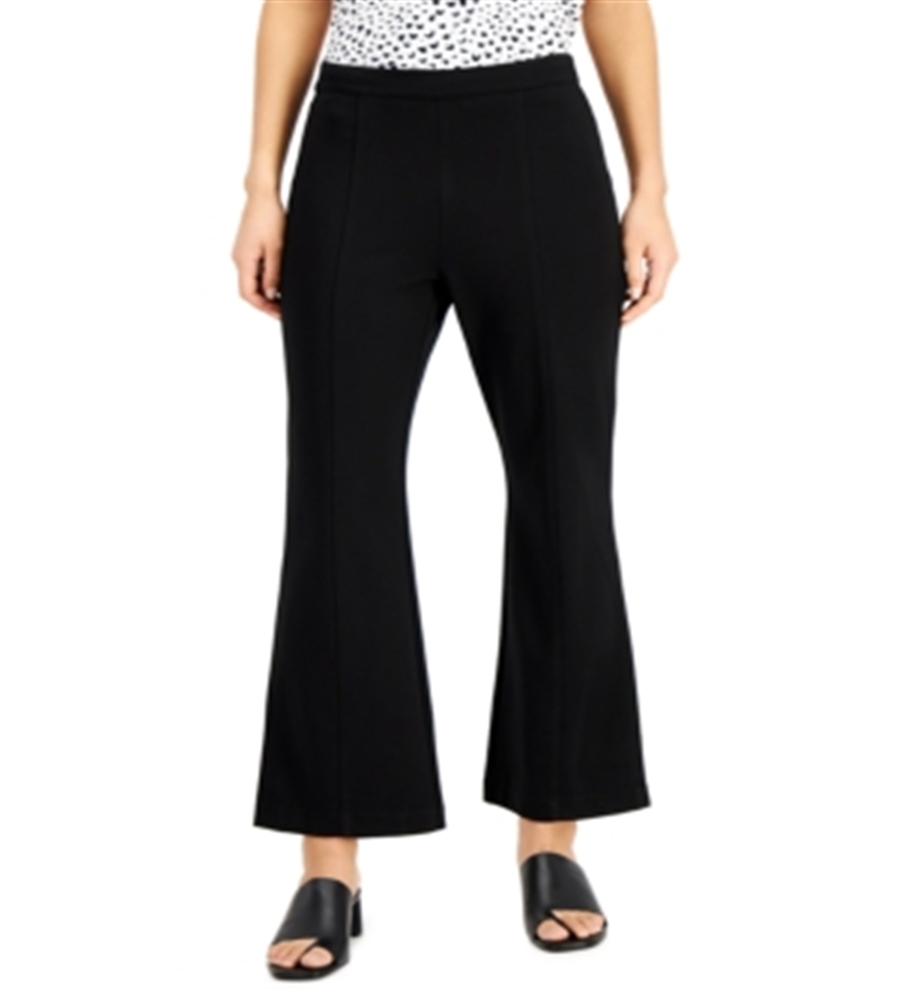 Alfani Women's Modern Lounge Seamed High Rise Pull On Pants Black Size 12