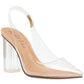 Wild Pair Women's Dharma Slingback Clear Vinyl Pumps Brown Size 5.5 M