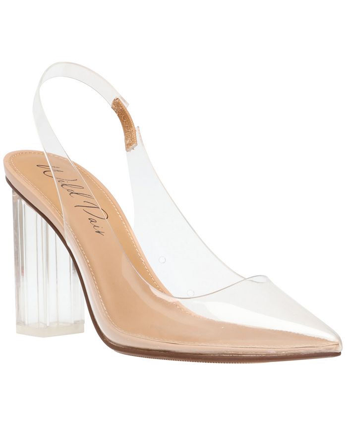 Wild Pair Women's Dharma Slingback Clear Vinyl Pumps Brown Size 5.5 M