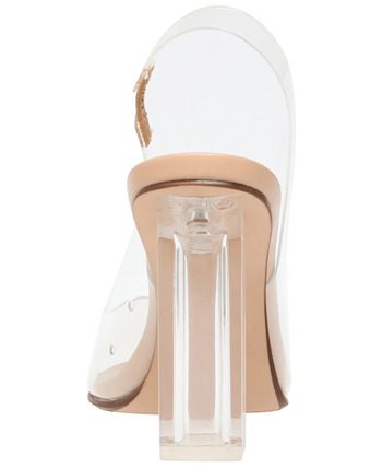 Wild Pair Women's Dharma Slingback Clear Vinyl Pumps Brown Size 7.5 M