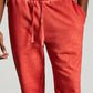 Sun + Stone Men's Garment Washed Fleece Joggers Red Size Large