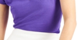 INC International Concepts Women's Ribbed V Neck Top Purple Size X-Large