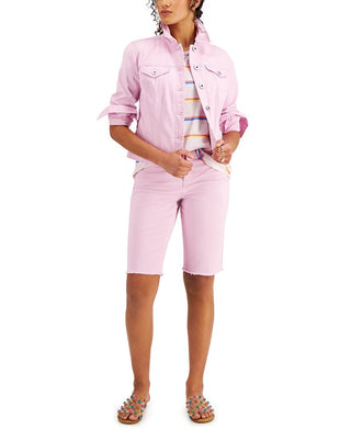 Style & Co Women's Denim Jacket Pink Size X-Large