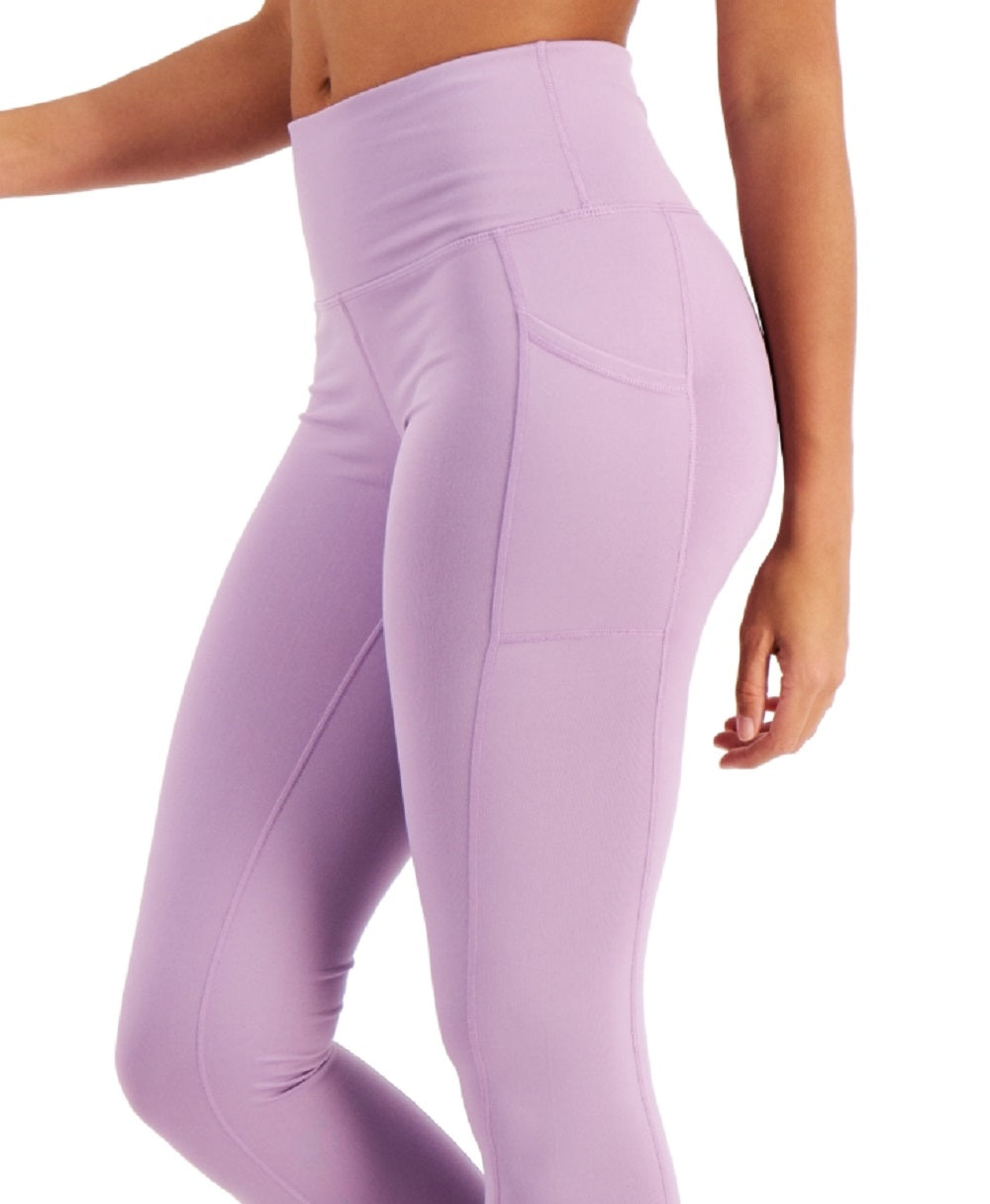 ID Ideology Women's High Waist Side Pocket 7/8 Length Leggings Purple Size Small