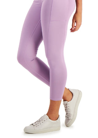 ID Ideology Women's Compression High Waist Side Pocket 7/8 Length Leggings Purple