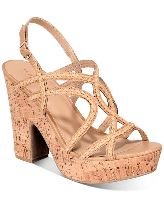 Sun + Stone Women's Nadiya Dress Sandals Brown Size 7.5 M