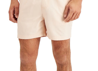 INC International Concepts Men's Regular Fit Quick Dry Solid 5 Swim Trunks Pink Size XX-Large