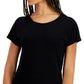 ID Ideology Women's Scoop Neck T-Shirt Black Size Medium