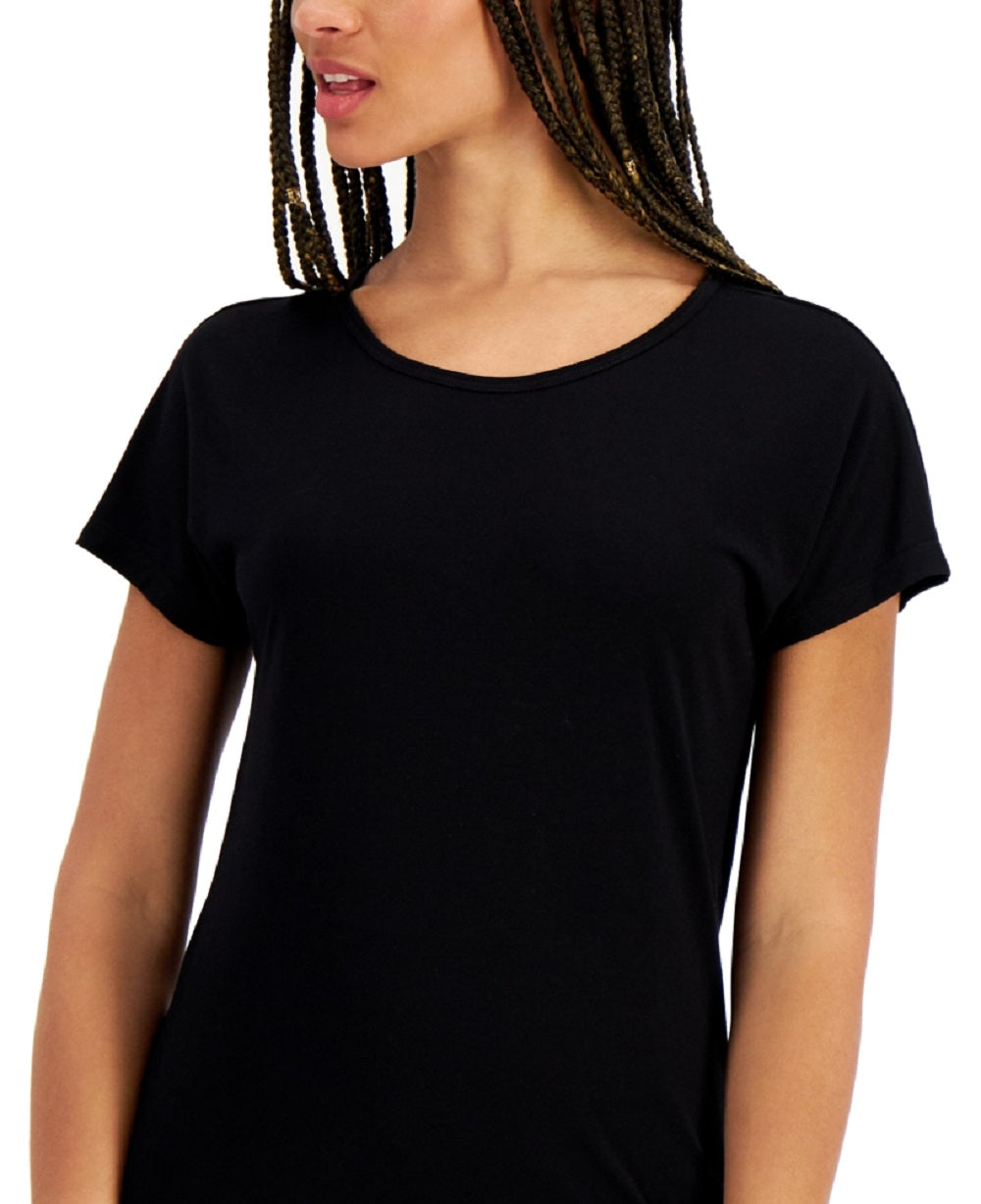ID Ideology Women's Scoop Neck T-Shirt Black Size Medium