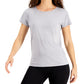 ID Ideology Women's Scoop-Neck T-Shirt Gray Size Small