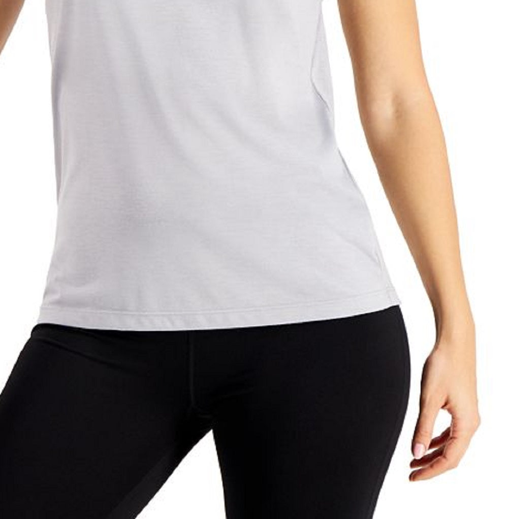 ID Ideology Women's Scoop Neck T-Shirt Grey Size Large