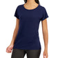 ID Ideology Women's Scoop Neck T-Shirt Blue Size Small