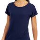 ID Ideology Women's Scoop Neck T-Shirt Blue Size Small