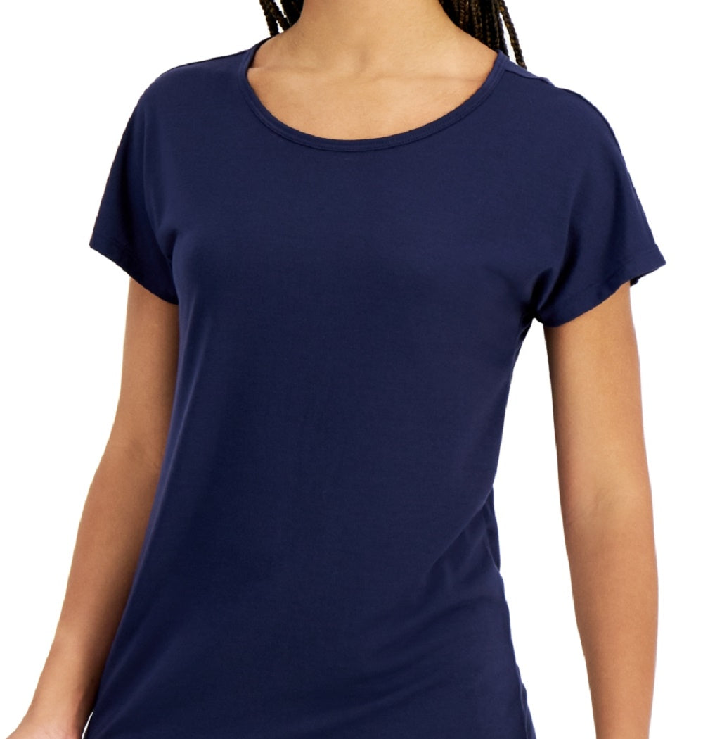 ID Ideology Women's Scoop Neck T-Shirt Blue Size Small