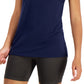 ID Ideology Women's Scoop Neck T-Shirt Blue Size Small