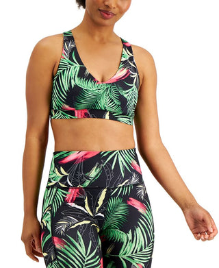 Ideology Women's Intimates Removable Pads Sports Bra Black Size X-Large