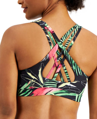 Ideology Women's Intimates Removable Pads Sports Bra Black Size X-Large