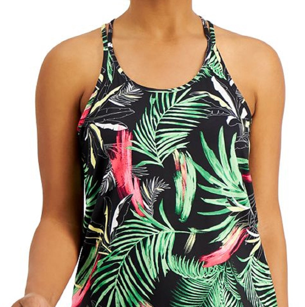 ID Ideology Women's Spaghetti Strap Scoop Neck Active Wear Tank Top Black Size X-Small