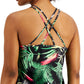 ID Ideology Women's Pastel Palms Strappy Tank Top Black Size XX-Large