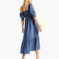INC International Concepts Women's Puff Sleeve Denim Dress Blue Size X-Small