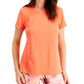 ID Ideology Women's Perforated Crewneck T-Shirt Orange Size X-Small