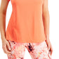 Ideology Women's Perforated Crewneck T-Shirt Orange Size Small