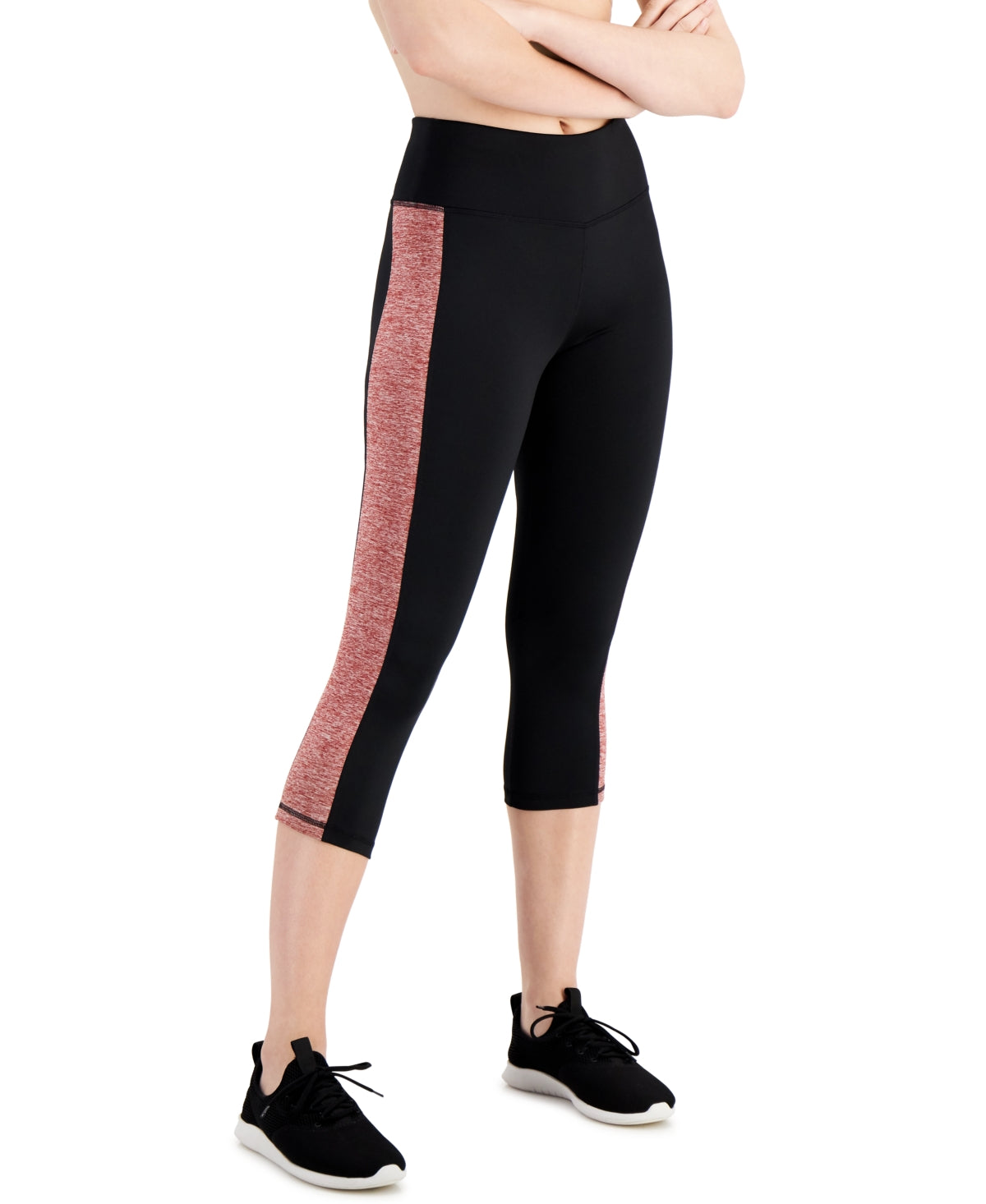 Ideology Women's Colorblocked Cropped Leggings Red Size X-Small