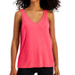 Ideology Women's V Neck Tank Top Pink Size Large