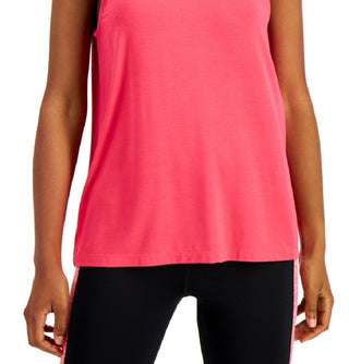 Ideology Women's V Neck Tank Top Pink Size XX-Large