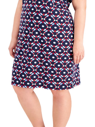 Karen Scott Women's Split Sleeve T-Shirt Dress Blue Size 1X