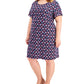 Karen Scott Women's Split Sleeve T-Shirt Dress Blue Size 1X