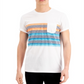 Sun + Stone Men's Striped Chest Pocket T-Shirt White Size Large
