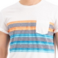 Sun + Stone Men's Striped Chest Pocket T-Shirt White Size Large