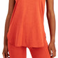 Ideology Women's Stretch Moisture Wicking Flat Seems Heather Sleeveless Crew Neck Top Orange Size Medium