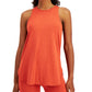 Ideology Women's Stretch Moisture Wicking Flat Seems Heather Sleeveless Crew Neck Top Orange Size Medium