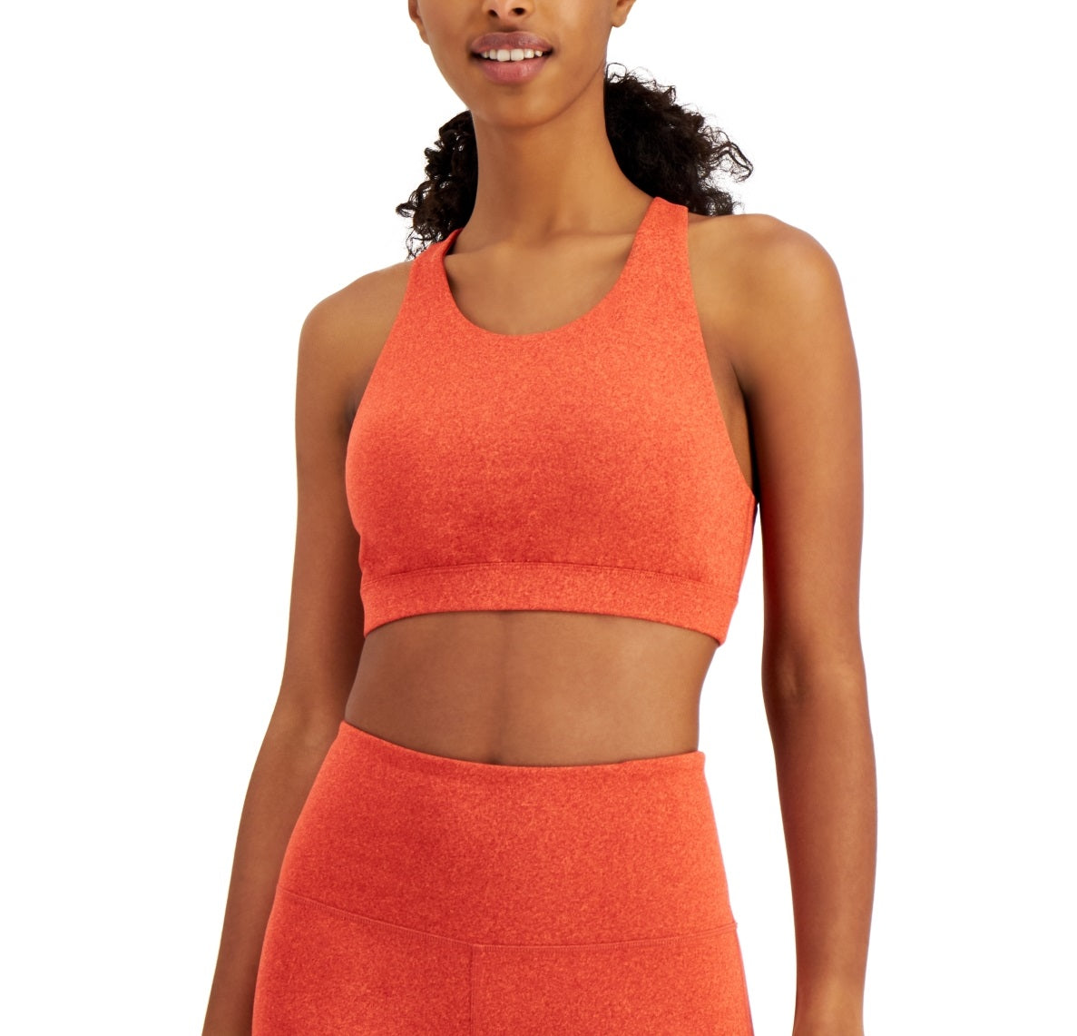 ID Ideology Women's Sweat Set Low Impact Sports Bra Orange Size Medium
