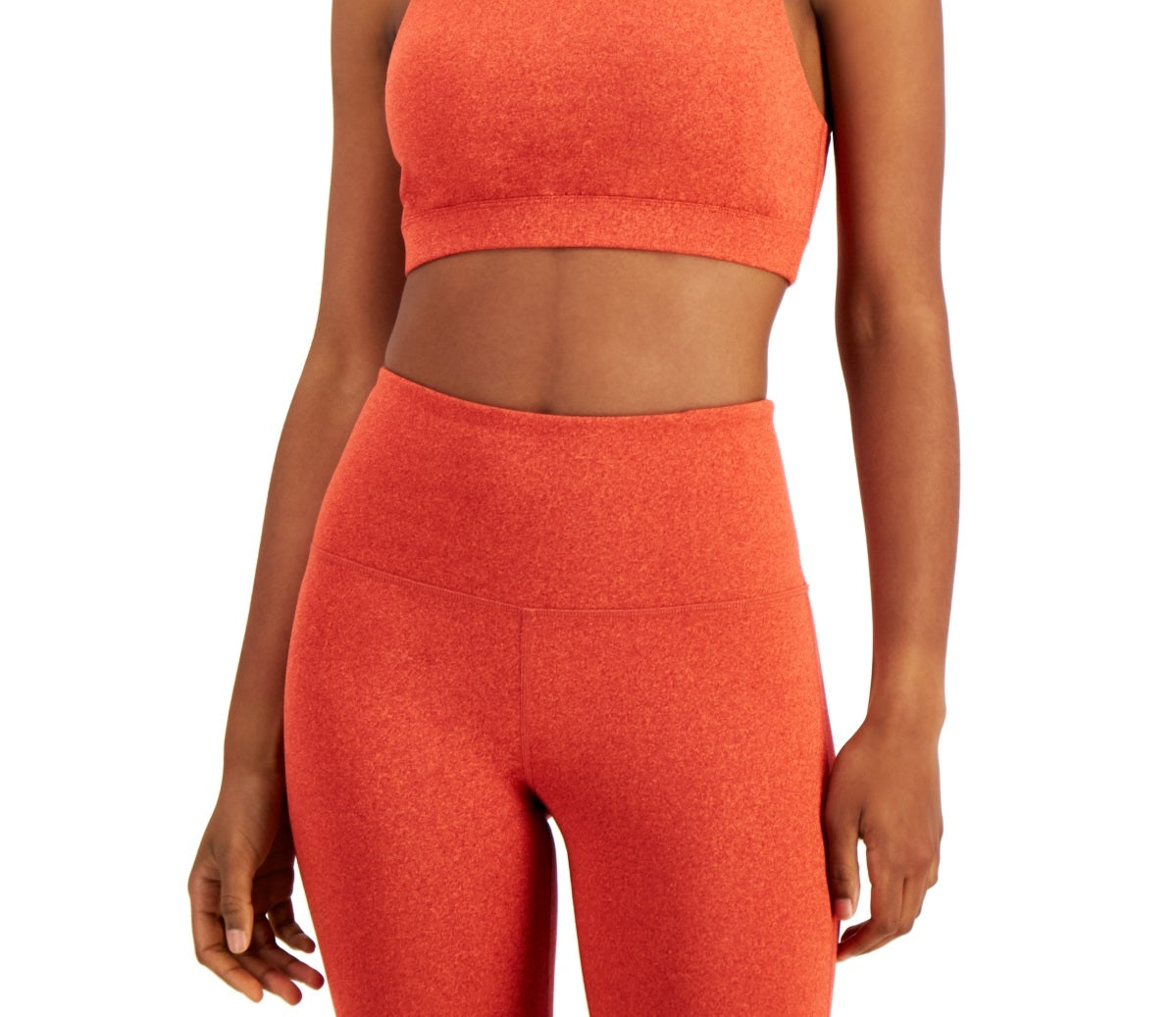 ID Ideology Women's Sweat Set Low Impact Sports Bra Orange Size Medium
