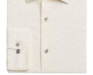 Alfani Men's Slim Fit 2 Way Stretch Performance Dress Shirt Yellow Size 12X34-35