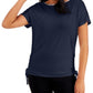 JM Collection Women's Side Tie Top Blue Size X-Large