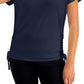 JM Collection Women's Side Tie Top Blue Size X-Large