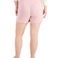 Style & Co Women's Tie Front Shorts Pink Size 1X