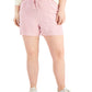 Style & Co Women's Tie Front Shorts Pink Size 1X