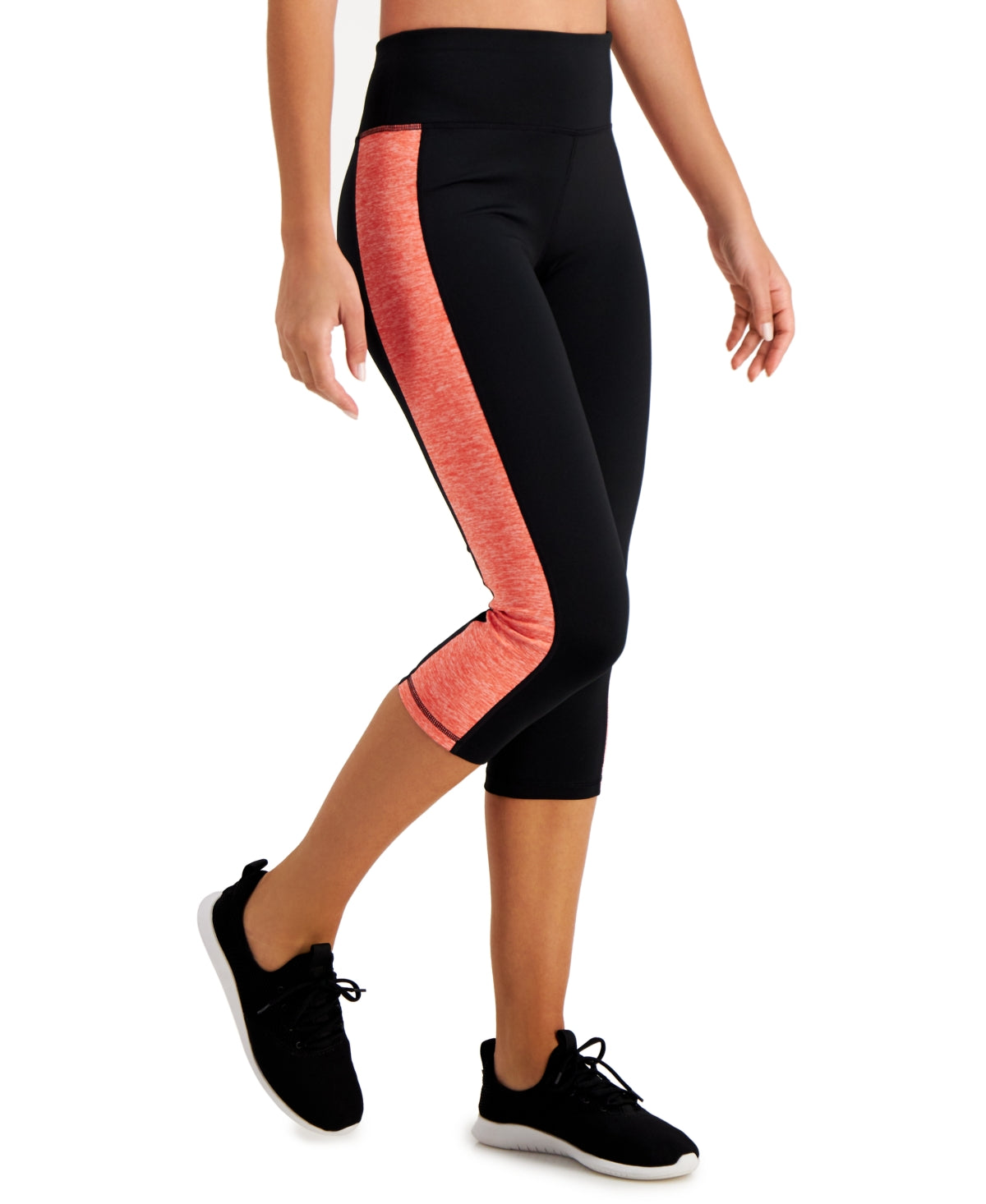 ID Ideology Women's Colorblocked Cropped Leggings Black Size XL