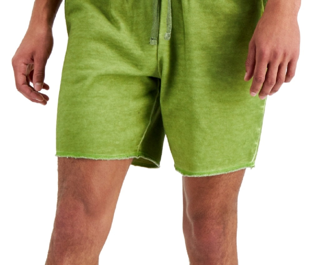 Sun Stone Men's Regular Fit Garment Dyed 8 Fleece Shorts Green Size Small
