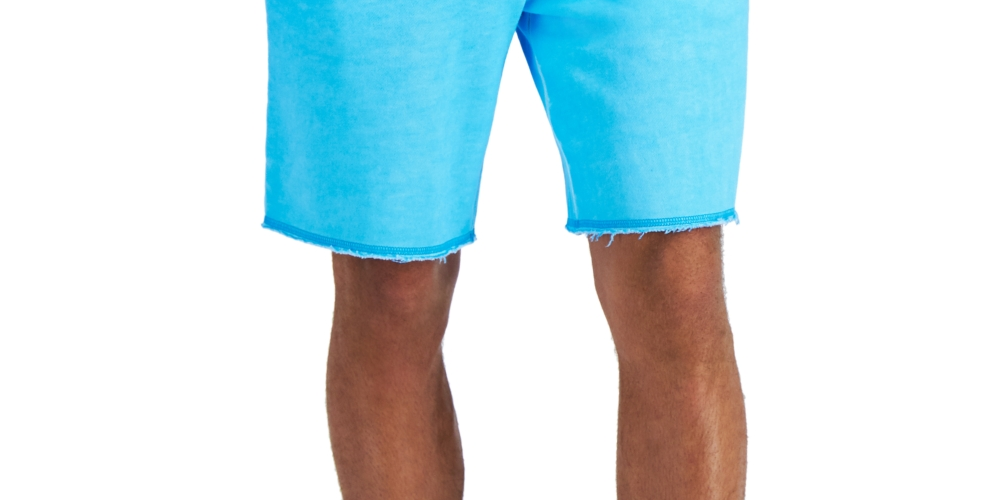 Sun + Stone Men's Regular Fit Garment Dyed Fleece Shorts Blue Size M