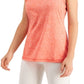 Ideology Women's Heathered Keyhole Back Tank Top Orange Size Large