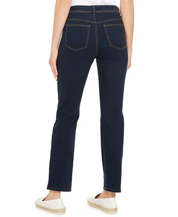 Style & Co Women's High Rise Natural Straight Leg Jeans Blue Size 10 Petite
