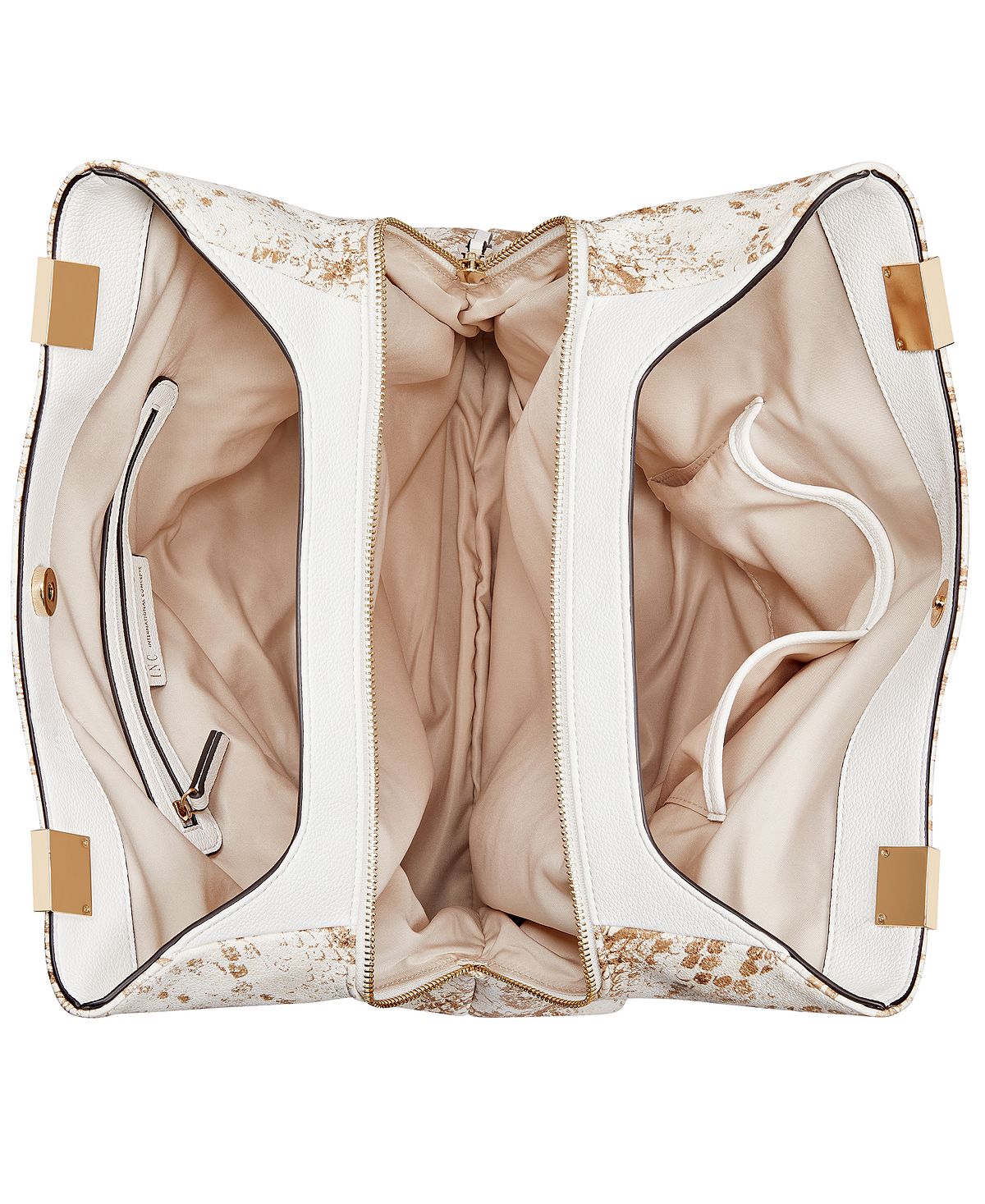 INC International Concepts Women's Trippii Snake Embossed Tote White Size Regular