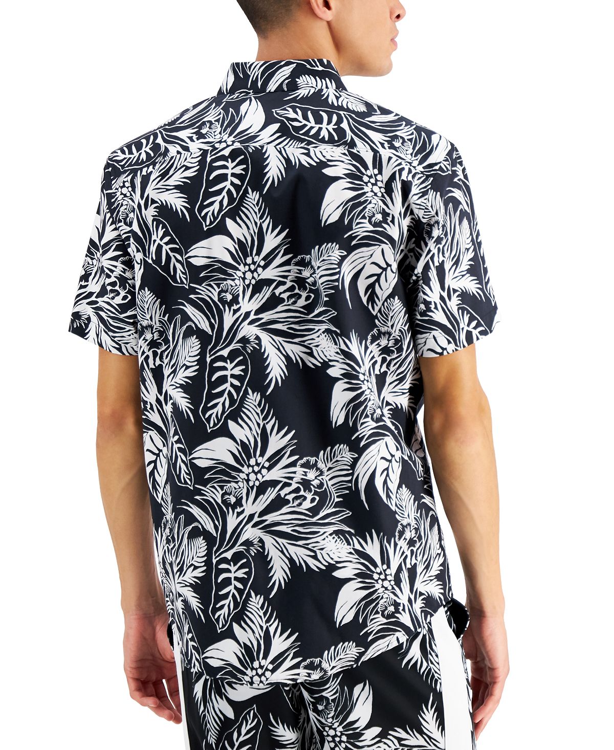 INC International Concepts Men's Modern Palm Shirt Black Size Medium