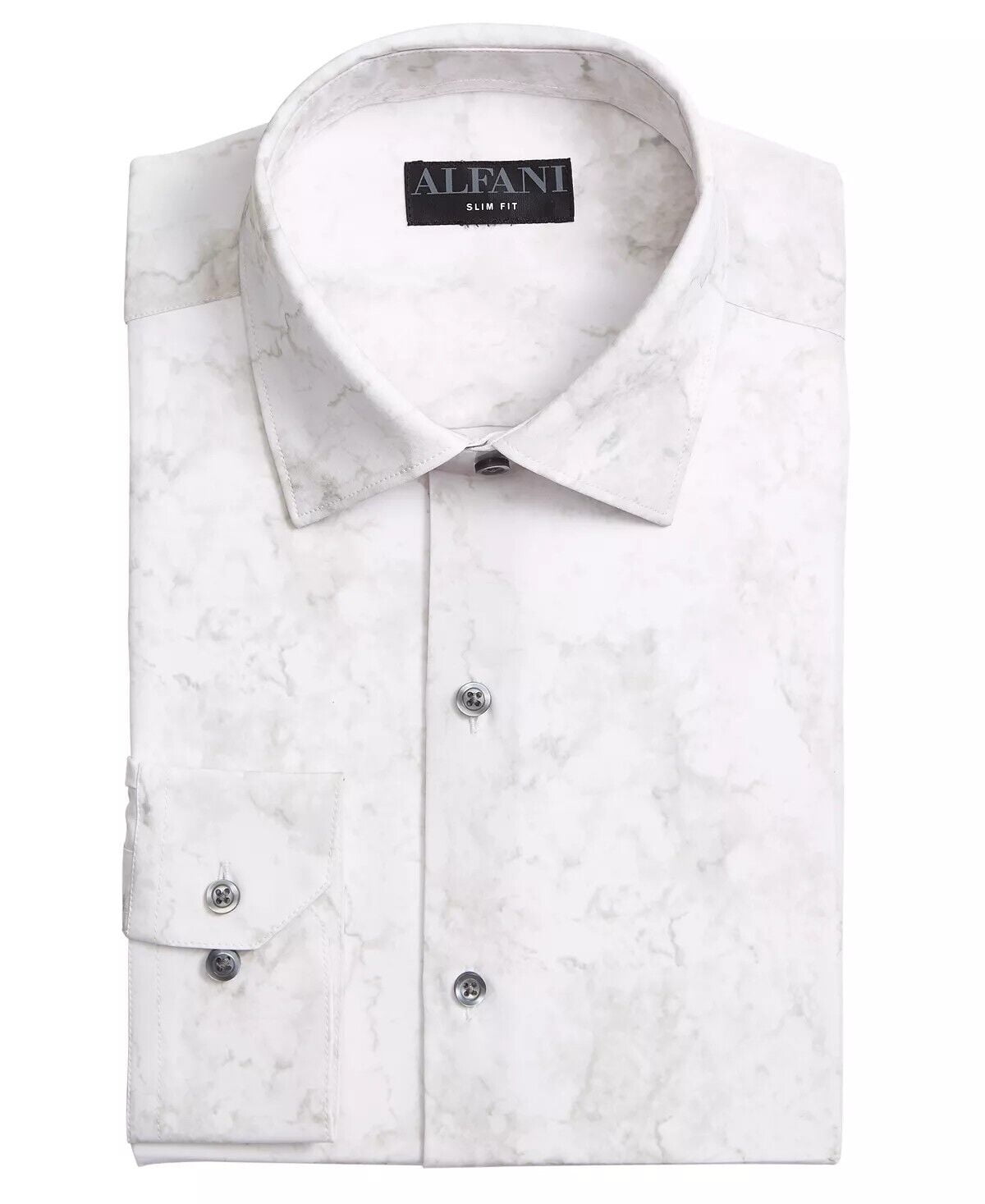 Alfani Men's Slim Fit 4 Way Stretch Dress Shirt White Size 15.5X34X35